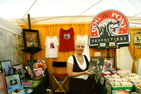 Gail selling her Angel Witness Book at International Plowing Match 2010, St. Thomas